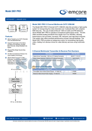 2801P-R-ST datasheet - Multimode CATV VSB/AM