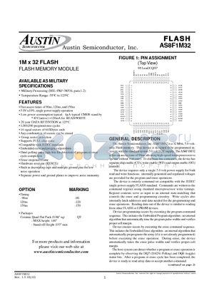 AS8F1M32QT-120/XT datasheet - 1M x 32 FLASH FLASH MEMORY MODULE