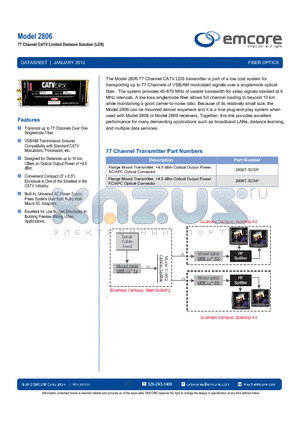 2806 datasheet - 77 Channel CATV Limited Distance Solution (LDS)