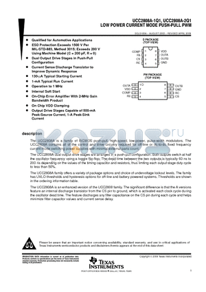 2808A2 datasheet - LOW POER CURRENT MODE PUSH-PULL PWM