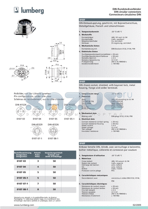 010704 datasheet - DIN-Rundsteckverbinder