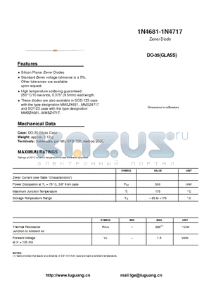 1N4699 datasheet - Zener Diode