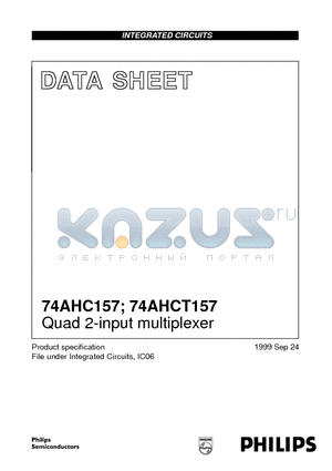 74AHC157PW datasheet - Quad 2-input multiplexer