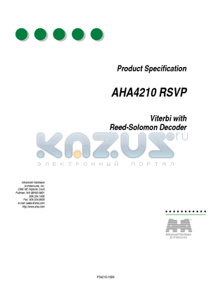 AHA4210A-062PJC datasheet - Viterbi with Reed-Solomon Decoder