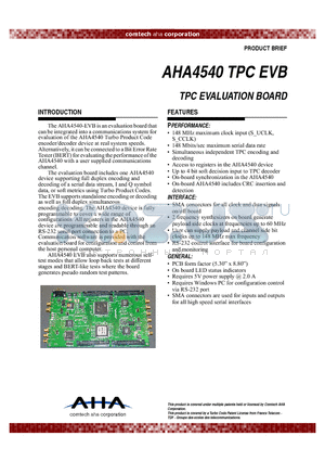 AHA4540 datasheet - TPC EVALUATION BOARD