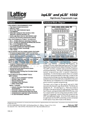 1032-90LJ datasheet - High-Density Programmable Logic