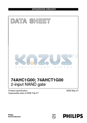 74AHC1G00GW datasheet - 2-input NAND gate
