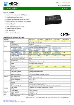 AHC-3.3S-E1 datasheet - AC-DC Power Module