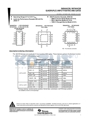 AHC08 datasheet - QUADRUPLE 2-INPUT POSITIVE-AND GATES