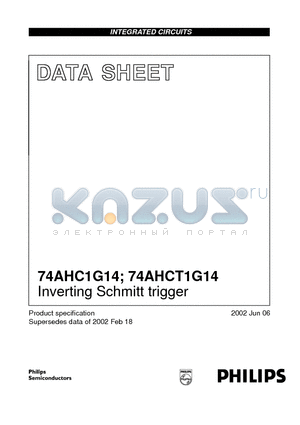 74AHC1G1 datasheet - Inverting Schmitt trigger