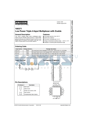 10371QC datasheet - Low Power Triple 4-Input Multiplexer with Enable