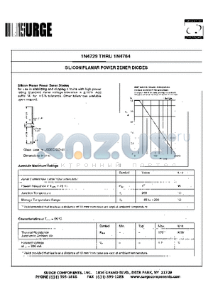 1N4729 datasheet - SILICON PLANAR POWER ZENER DIODES