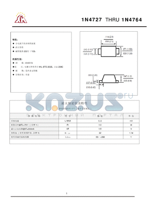 1N4730 datasheet - Small current low zener impedance