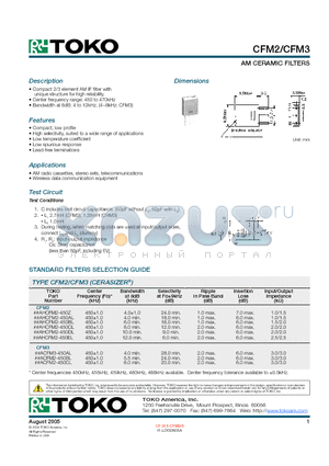 AHCFM2-450BL datasheet - AM CERAMIC FILTERS