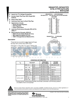 AHCT273 datasheet - OCTAL D-TYPE FLIP-FLOPS WITH CLEAR