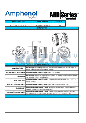 AHD16-6-12S-B010 datasheet - PLUG, 6 POS, COUPLING