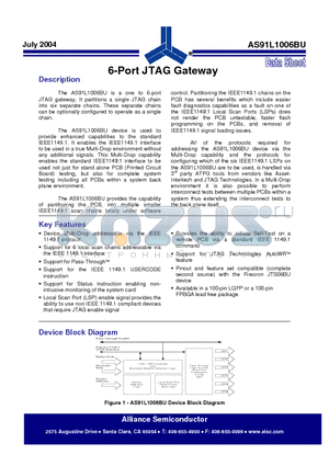 AS91L1001S10L100CF datasheet - The AS91L1006BU is a one to 6-port JTAG gateway