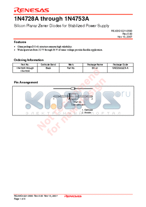 1N4735A datasheet - Silicon Planar Zener Diodes for Stabilized Power Supply