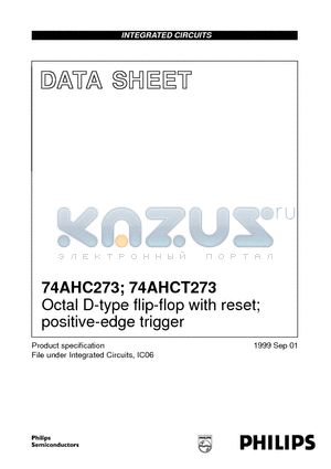 74AHC273PWDH datasheet - Octal D-type flip-flop with reset; positive-edge trigger