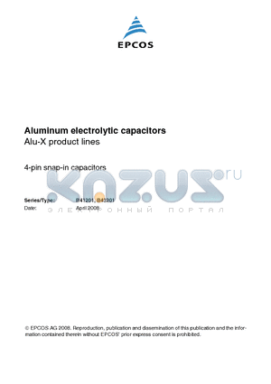 B43201B2128M000 datasheet - Aluminum electrolytic capacitors