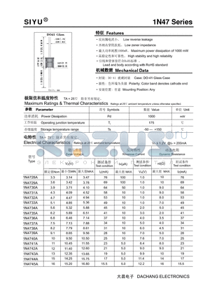 1N4739A datasheet - High stability and high reliability