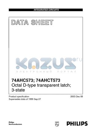 74AHC573D datasheet - Octal D-type transparent latch; 3-state