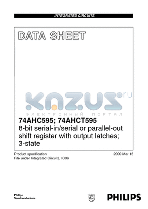 74AHC595 datasheet - 8-bit serial-in/serial or parallel-out shift register with output latches; 3-state