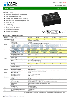 ASC-15D datasheet - AC-DC Power Module