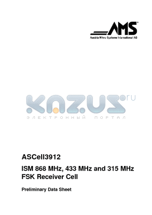 ASCELL3912 datasheet - ISM 868 MHz, 433 MHz and 315 MHz FSK Transmitter