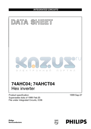 74AHCT04PWDH datasheet - Hex inverter