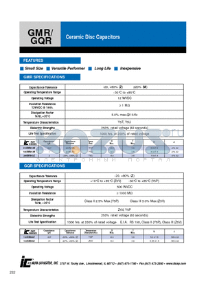 104GMR012M datasheet - Ceramic Disc Capacitors