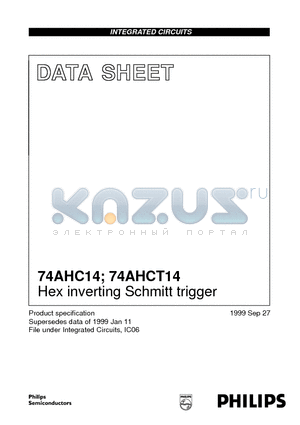74AHCT14D datasheet - Hex inverting Schmitt trigger