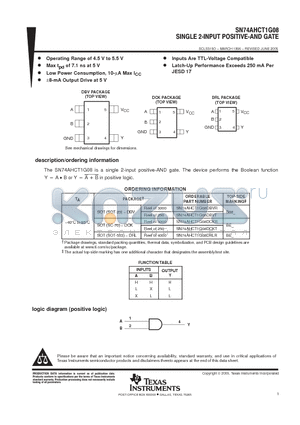 74AHCT1G08DBVRG4 datasheet - single 2-input positive-and gate