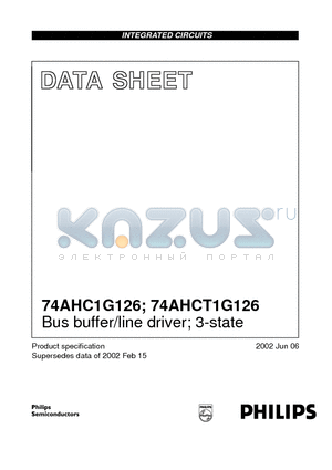 74AHCT1G126GW datasheet - Bus buffer/line driver; 3-state