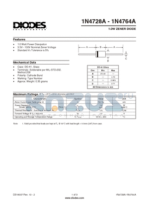 1N4749A datasheet - SILICON SWITCHING DIODE