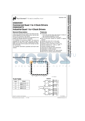 CGS2536TV datasheet - Commercial, Industrial Quad 1 to 4 Clock Drivers