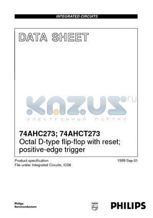 74AHCT273D datasheet - Octal D-type flip-flop with reset; positive-edge trigger