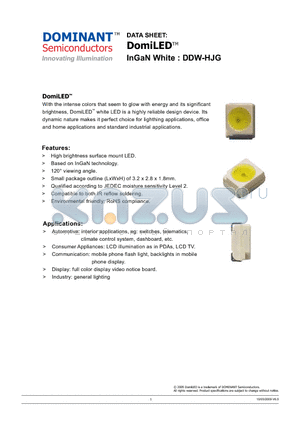 DDW-HJG-VW1-1 datasheet - High brightness surface mount LED