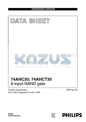 74AHCT30D datasheet - 8-input NAND gate