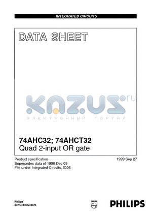 74AHCT32D datasheet - Quad 2-input OR gate