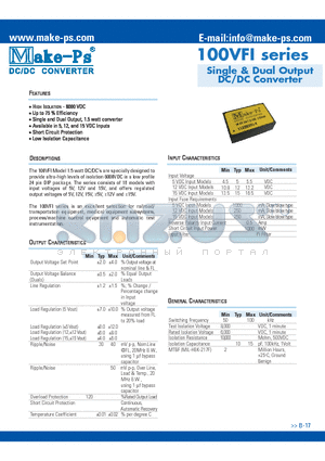 105D12VFI datasheet - Single & Dual Output DC/DC Converter