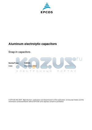 B43305A2477M007 datasheet - General-purpose grade capacitors