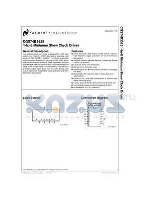 CGS74B2525 datasheet - 1-to-8 Minimum Skew Clock Driver