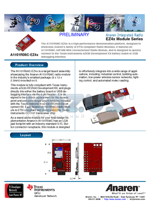 A1101R08C-EZ4X datasheet - The A1101R08C-EZ4x is a high-performance demonstration platform,