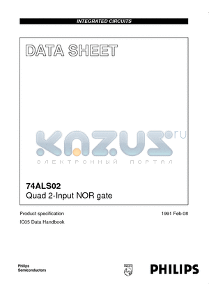 74ALS02D datasheet - Quad 2-Input NOR gate