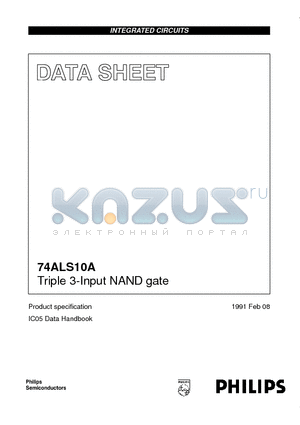 74ALS10AN datasheet - Triple 3-Input NAND gate