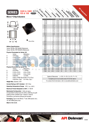 105R-181M datasheet - Micro i^ Chip Inductors