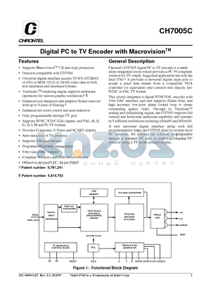 CH1005C datasheet - Digital PC to TV Encoder with Macrovision