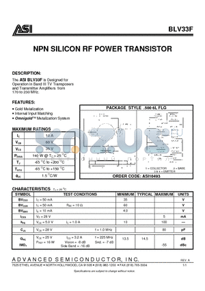 ASI10493 datasheet - NPN SILICON RF POWER TRANSISTOR