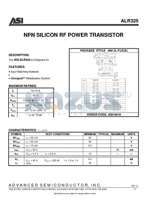 ASI10516 datasheet - NPN SILICON RF POWER TRANSISTOR